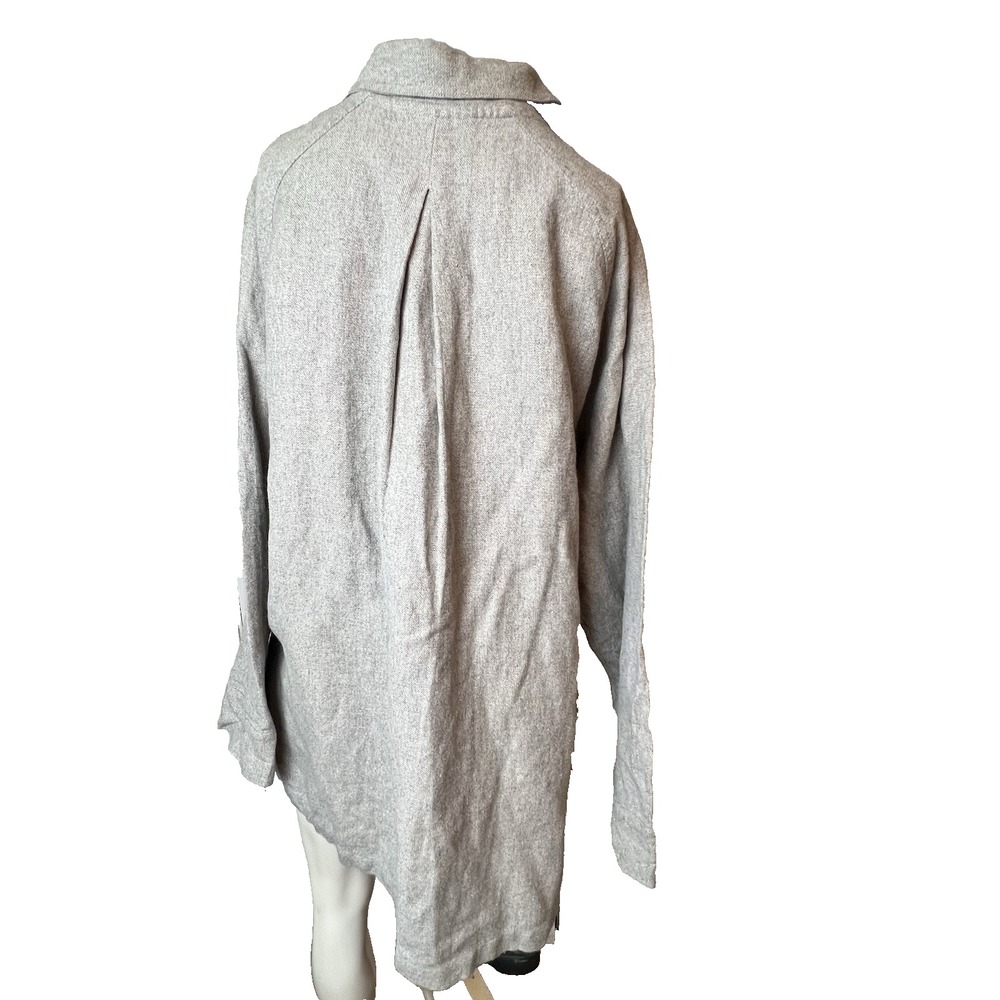 J. Jill Long Linen Jacket Lagenlook Pockets Cashmere Angora Blend Gray S - Picture 3 of 9